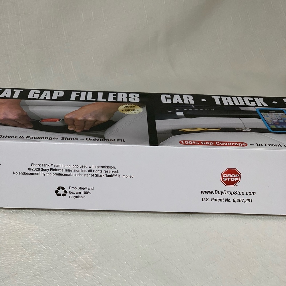 NWT Drop Stop Original Car Seat Gap Filler Shark Tank Seat Console Organizer Set - Picture 13 of 16
